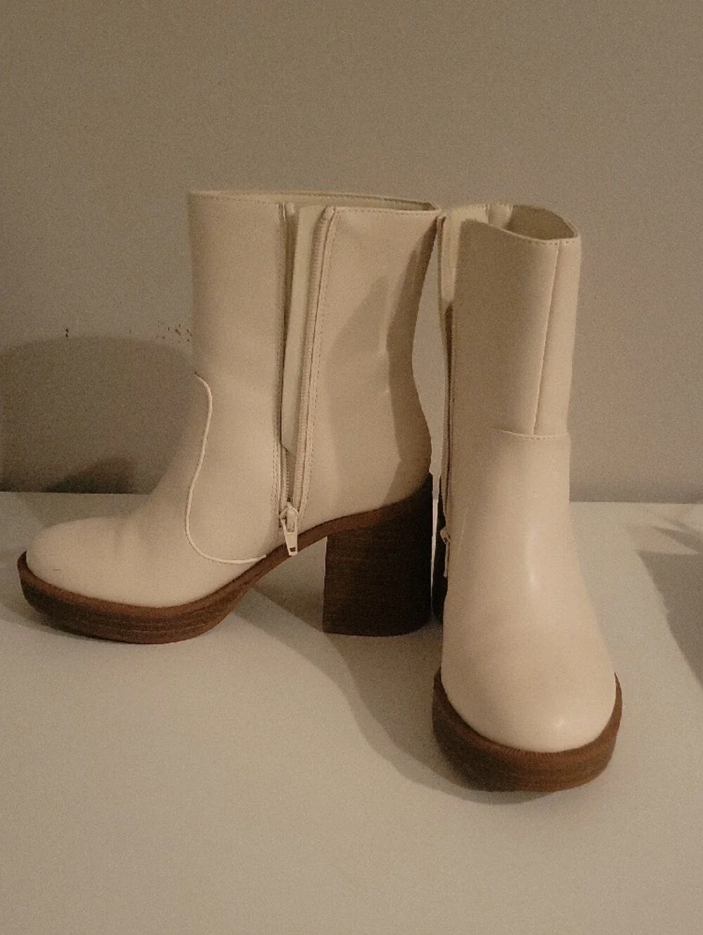 Target Cream Platform Ankle Boots